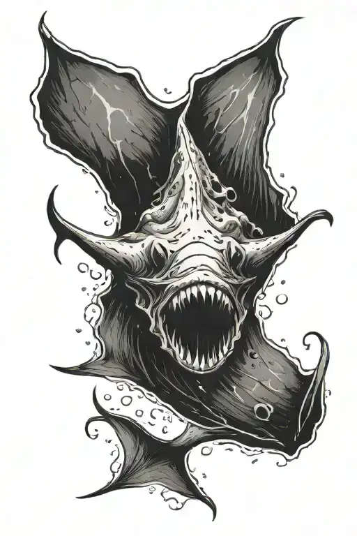 manta ray swimming tattoo design idea