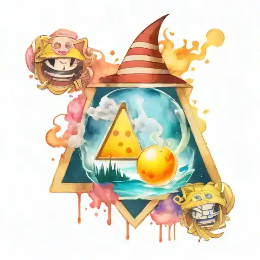 Gravity falls et One piece anime tattoo design idea