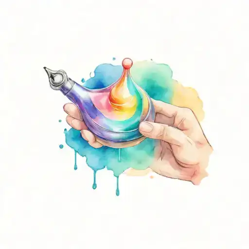 Spinning top inside a hand holding tattoo design idea