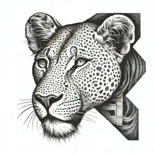 lioness queen tattoo design idea