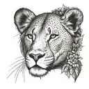 lioness queen tattoo design idea