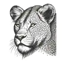 lioness queen tattoo design idea