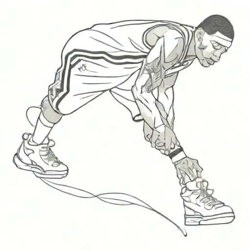 Allen Iverson doing the famous step over, over Tyrone Lue tattoo design idea