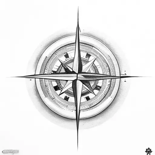 A coffee mug morphing into a vintage compass tattoo design idea