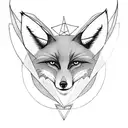 fox with satanic pentagram tattoo design idea