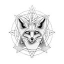 fox with satanic pentagram tattoo design idea