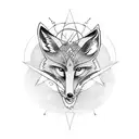 fox with satanic pentagram tattoo design idea