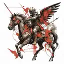 A warrior with a bow on a winged horse tattoo design idea