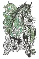kelpie Scottish water horse tattoo design idea