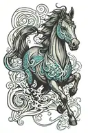 kelpie Scottish water horse tattoo design idea