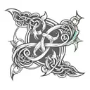 adoption symbol intertwined tattoo design idea