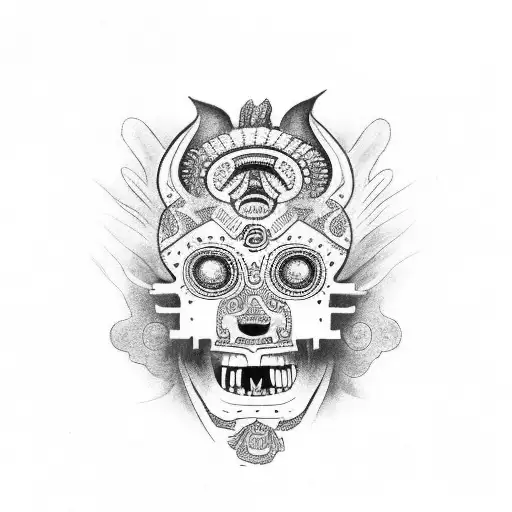 un hombre cruzando el mictlan con un xoloitzcuintle  tattoo design idea