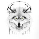 no ombro Zeus e no antebraço lobo  tattoo design idea