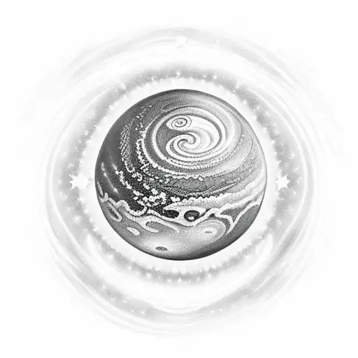 uranus and stars tattoo design idea