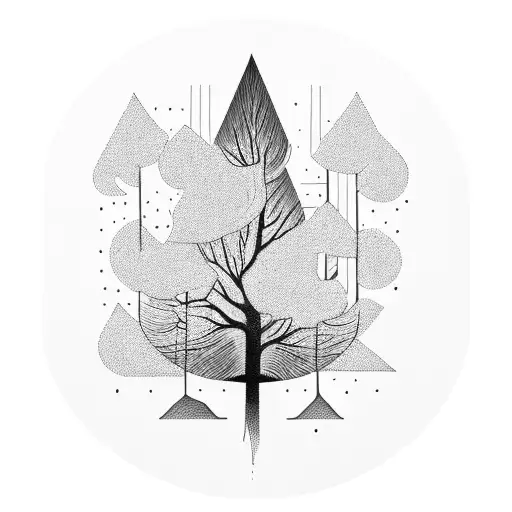 guitar growing a tree tattoo design idea