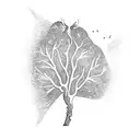 guitar growing a tree tattoo design idea