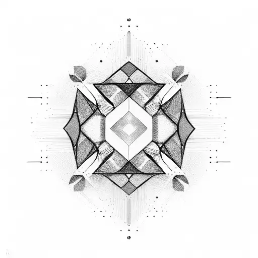 Create a sleek and modern geometric pattern inspired by computer code tattoo design idea