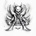  hell,devil,Skull,ride or die,drugs,lettering, calligraphy, daemons, tattoo design idea