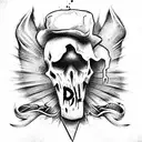  hell,devil,Skull,ride or die,drugs,lettering, calligraphy, daemons, tattoo design idea