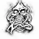  hell,devil,Skull,ride or die,drugs,lettering, calligraphy, daemons, tattoo design idea
