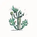 roadrunner with cactus and palm tree tattoo design idea