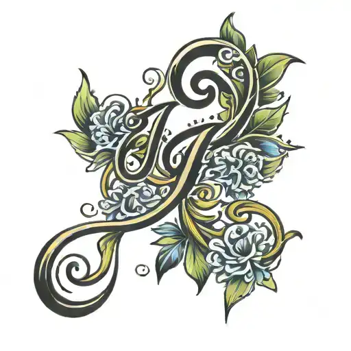 cursive J tattoo design idea