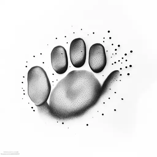 dog paw colorfullü fether  tattoo design idea