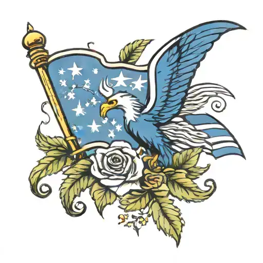 Bonnie Blue Flag inside Louisiana tattoo design idea