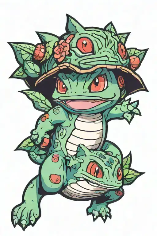 akatsuki bulbasaur tattoo design idea