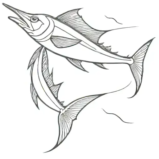 Sailfish with Maryland state flag tattoo design idea
