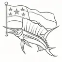 Sailfish with Maryland state flag tattoo design idea