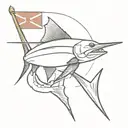 Sailfish with Maryland state flag tattoo design idea