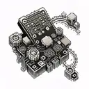 computer chip tattoo design idea