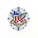 half puertorican flag half american flag  tattoo design idea