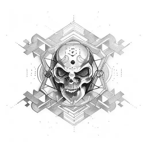 techno tattoo for your back with a gothic look tattoo design idea