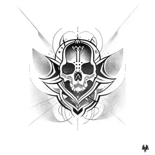 techno tattoo for your back with a gothic look tattoo design idea