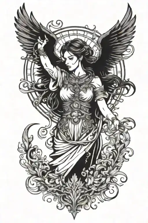 the morrigan goddess tattoo design idea