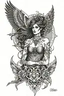 the morrigan goddess tattoo design idea