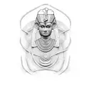 A beer mug with hop vines shaped like Egyptian hieroglyphs tattoo design idea