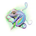 chameleon with hops tattoo design idea