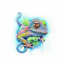 chameleon with hops tattoo design idea