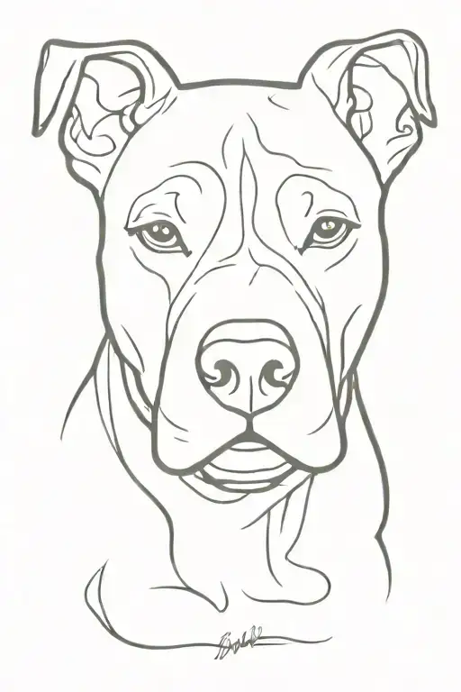 cute pitbull dog tattoo design idea