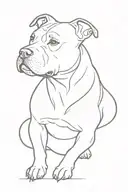 cute pitbull dog tattoo design idea
