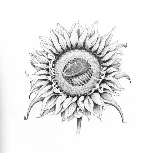 bees, sunflowers, honeycomb, wild flowers sleeve tattoo design idea