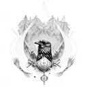 Pagan Raven  tattoo design idea
