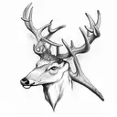 Deer antlers with skull tattoo design idea