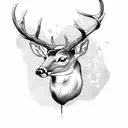 Deer antlers with skull tattoo design idea