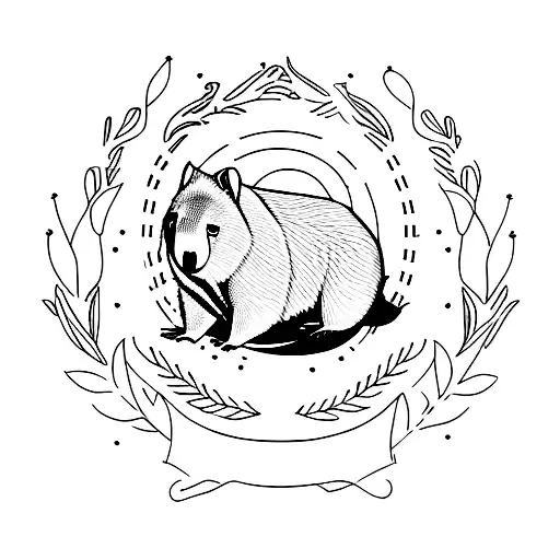 wombat tattoo design idea