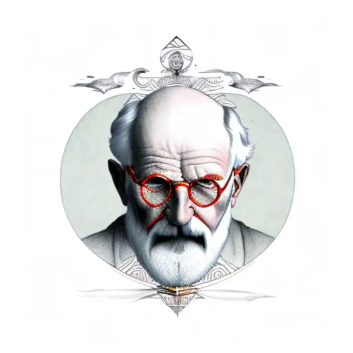 Carl Jung And Sigmund Freud Perspective combined  tattoo design idea