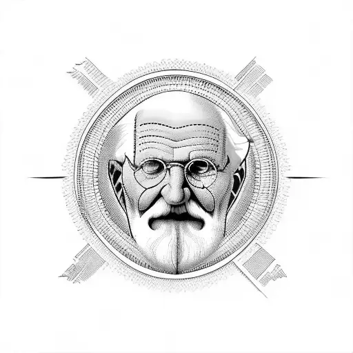 Carl Jung And Sigmund Freud Perspective combined  tattoo design idea